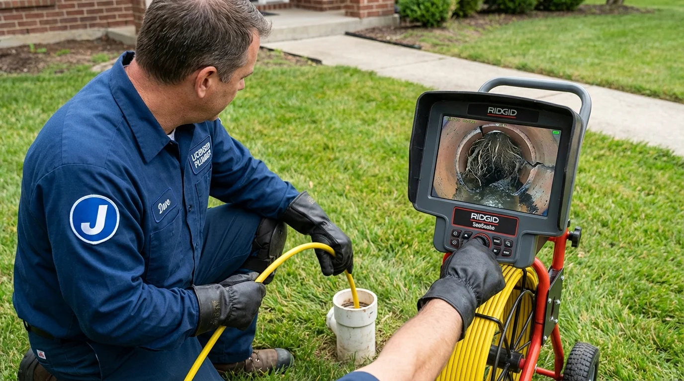 Sewer camera inspection being performed by Johns Plumbing LLC in Wedowee