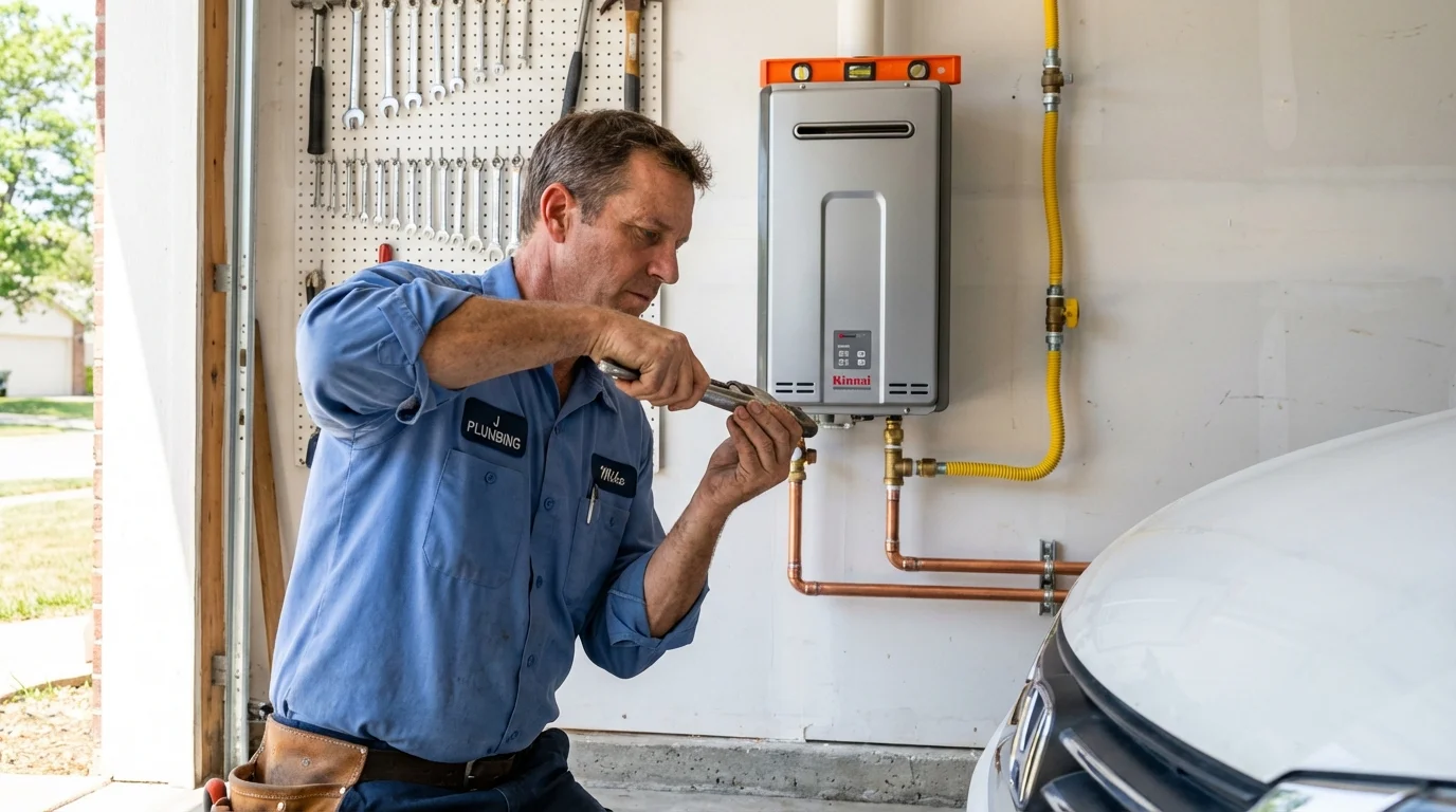 Tankless water heater installation by a Johns Plumbing LLC plumber in Wedowee